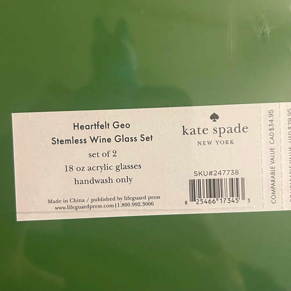 Kate Spade Heartfelt Geo Wine Glass Set